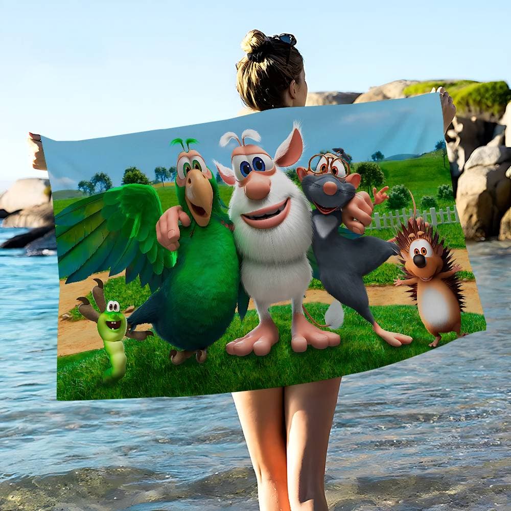 Cartoon B-Booba Beach Towel Colorful Bath Towels For Girl Microfiber Quick Dry Sand Free Beach Yoga Spa Gym Pool