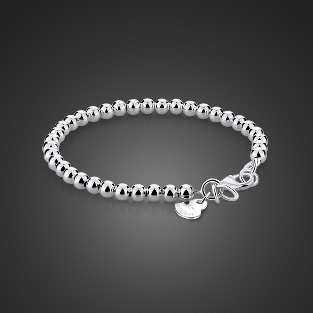 100 %925 Sterling Silver Beads Bracelet For Woman Solid Silver Girl Children Bracelet Parent -Child Jewelry