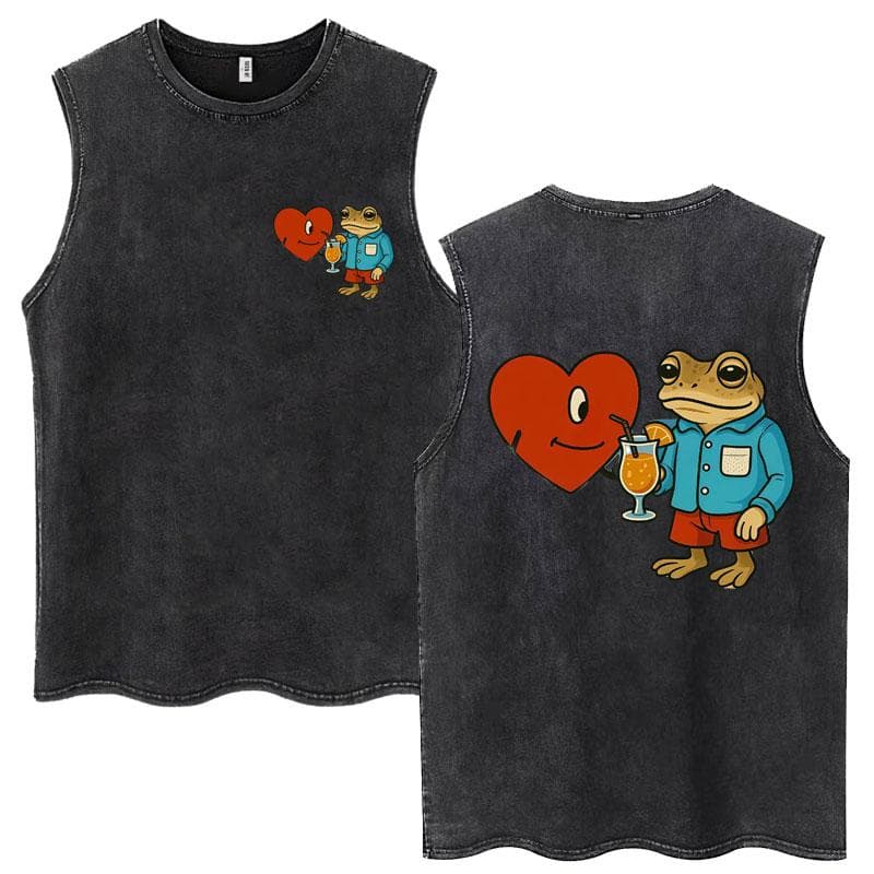 Rapper Bad Bunny Debi Tirar Mas Fotos DTMF Washed Tank Tops Fashion Aesthetic Sleeveless T Shirts Men Women Cotton Vests cm