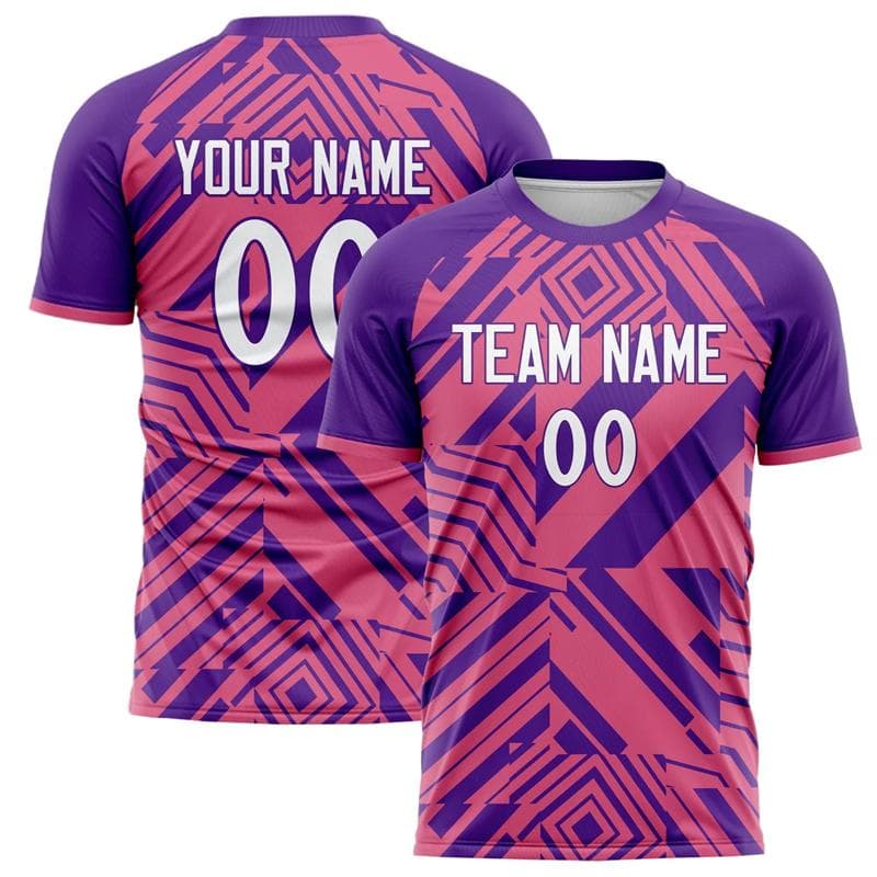 Customized Team Name Number Name Football T-shirt Personalized DIY Crew Neck Pink Sports T Shirt Loose Quick Dry Team Uniforms cm
