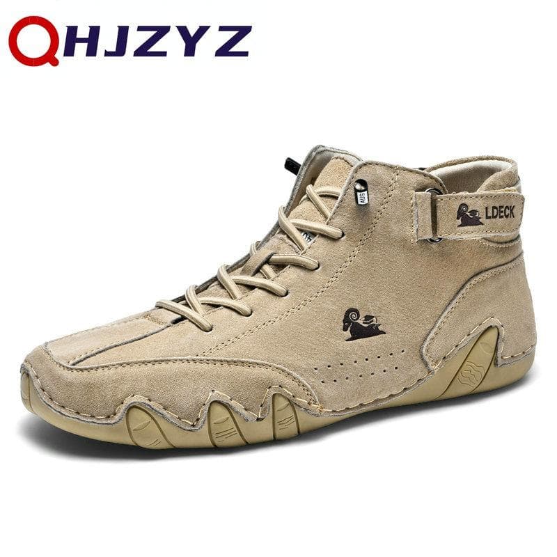 Fashion Leather Casual Sneakers For Men 2024 New High Top Men Boors Motorcycle Shoes Luxury Dress Loafers Footwear Shoes Chaussure Homme cm