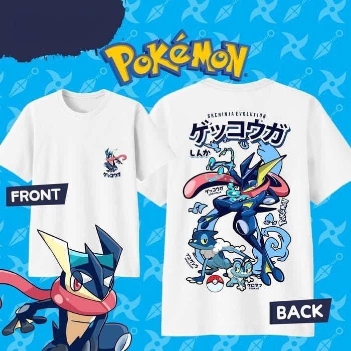 Summer GRENINJA 100% Pure Cotton Printed T-shirt Men Y2K Harajuku Loose Casual Versatile Short-sleeved Top cm