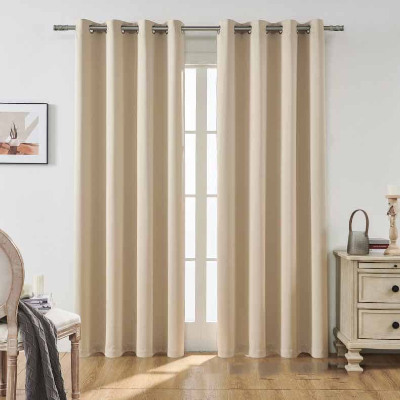 High Density Solid Color Blackout Curtains Thermal Insulated Curtains with Grommets Super Soft & Thick Fabric for Bedroom/Living Room pink