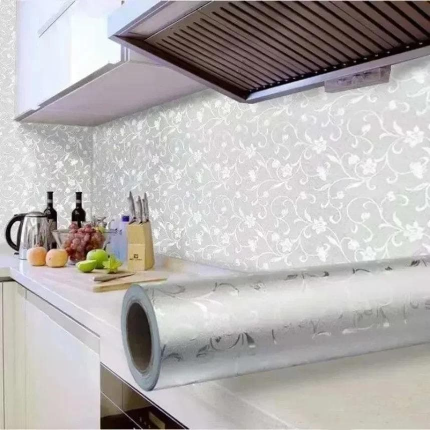 Modern Kitchen Oil-proof Self Adhesive Stickers Stove Anti-fouling Mould Proof Aluminum Foil Wallpaper Cabinet Modern Stickers