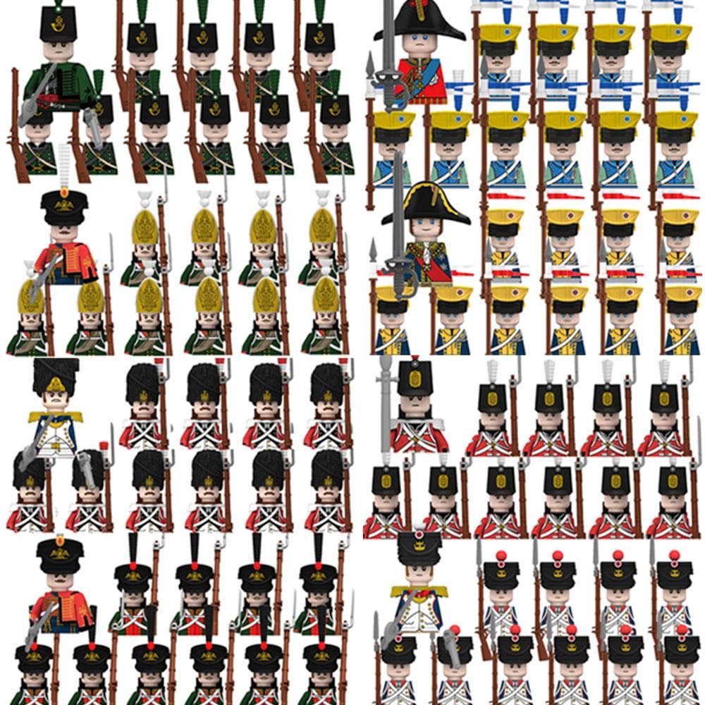 Kids Toys Napoleonic Wars Building Blocks 10pcs/lot Fusilier Lancer Soldiers Mini Action Figures Toys For Kids Christmas Gifts