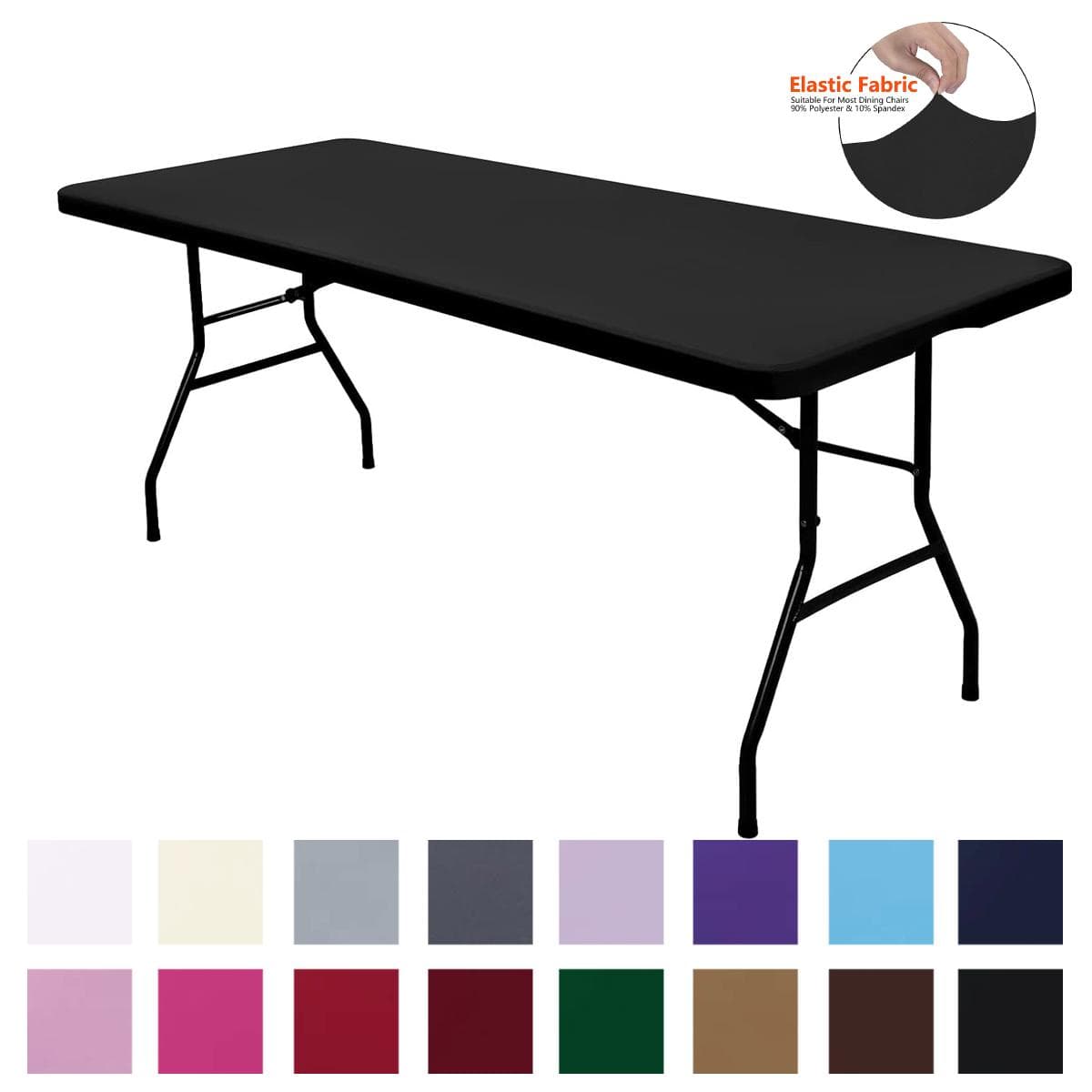 3 Size Elastic Fitted Fabric Rectangle Table Cloth Folding Tables Washable Picnic Camping Indoor & Outdoor Table Slipcover light grey