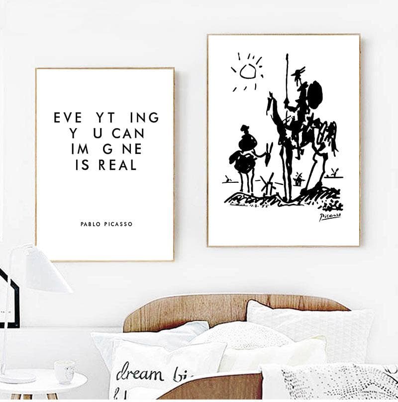Everyhing You Can Image Is Real Pablo Picasso Art Paintings Canvas Print , Don Quixote Poster Painting Wall Picture Home Decor No Frame