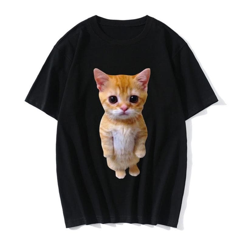 El Gato Meme Sad Crying Cat Munchkin Kitty 3D Print Men Women Unisex T-Shirt Summer Oversized T Shirts Casual Fashion Clothes cm