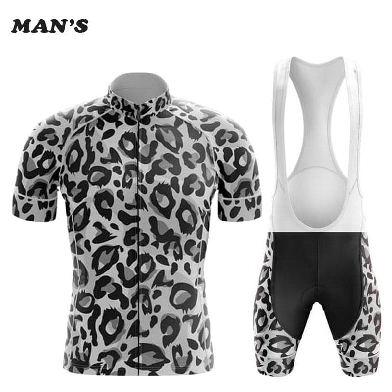 Leopard Pattern Cycling Kit 2026 Summer Cycling Clothing Man's Short Sleeves Cycling Jersey Set Mountain Bike Riding Sportswears