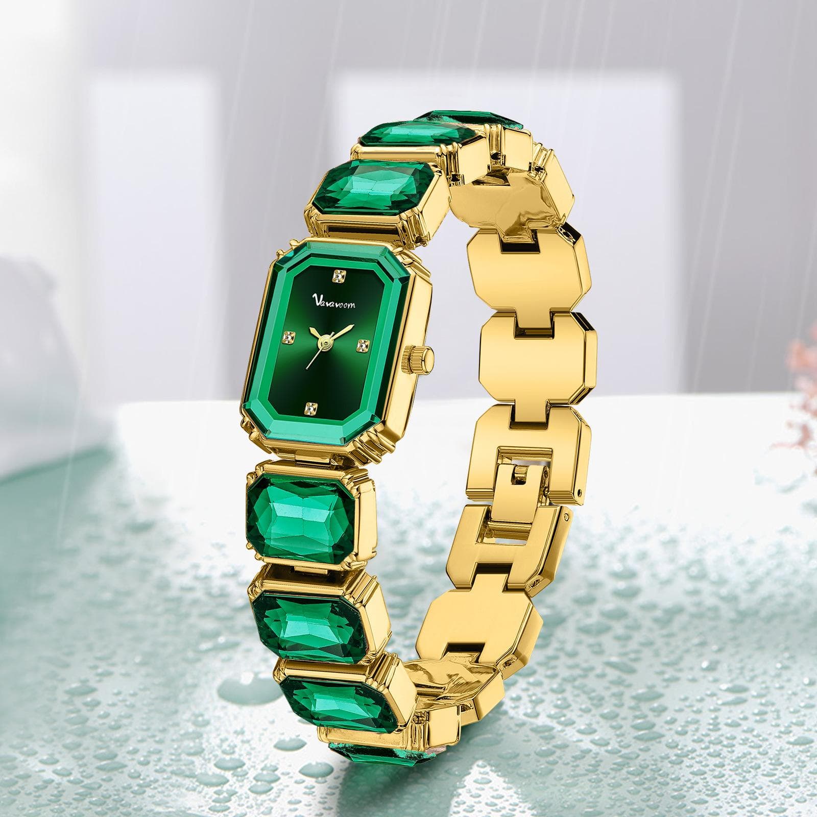 VA VA VOOM Quartz Watch Ladies Quartz Watch Top Luxury Ladies Waterproof Watch Business Watch Metal Strap Fashion Style Classic Quartz Watch green