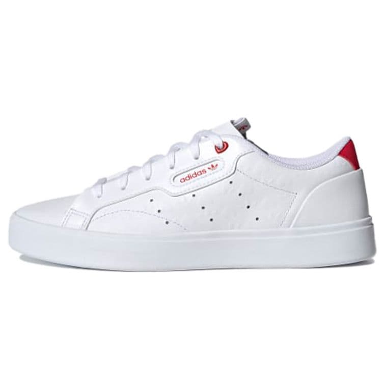 Adidas Sleek Heart Embossed - White Scarlet Women Sneakers Cloud-White Core-Black FZ1829 cm