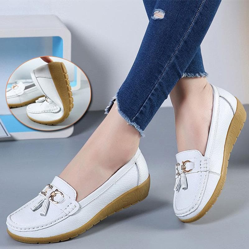 Women Flats Dance Shoes Leather Breathable Moccasins Women Boat Shoes Ballerina Ladies Casual Shoes Sneakers Women Nurse Shoe cm army green