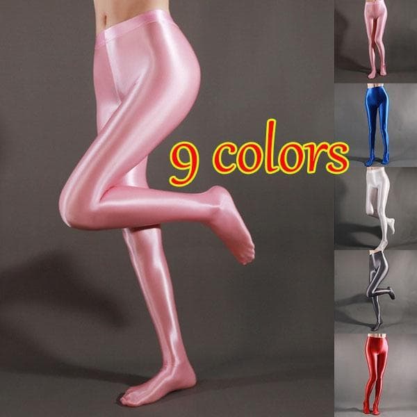 Women's Plus Size Opaque Elastic Pantyhose Shiny Stockings High Waist Tights Top Smooth Stockings cm coffee