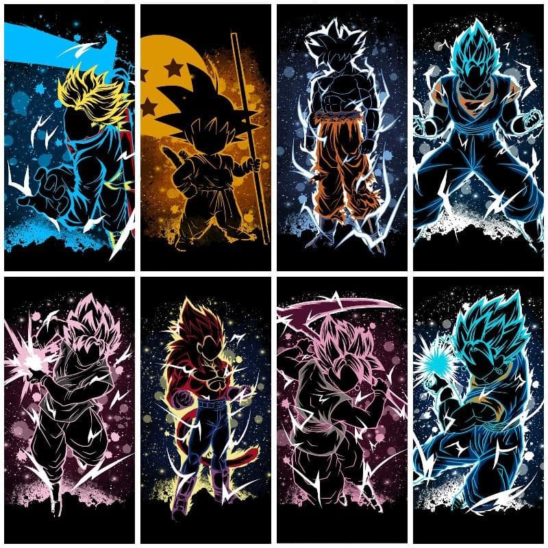 5D DIY Diamond Painting Kit Shining Anime Characters Diamond Embroidery Rhinestones Decorations for Home