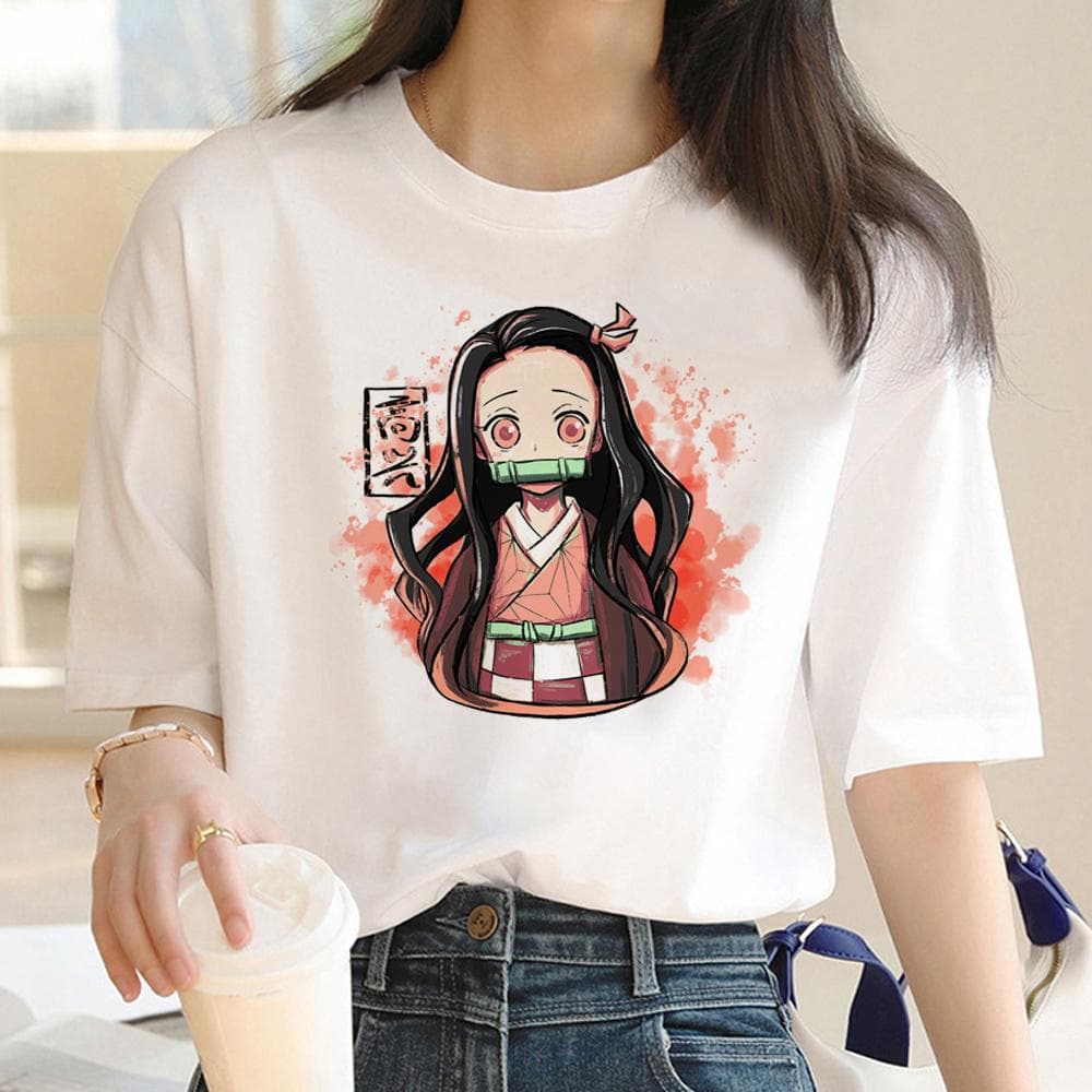 Demon Slayer Kimetsu No Yaiba t-shirts women graphic harajuku manga t-shirts girl Japanese streetwear y2k clothing cm