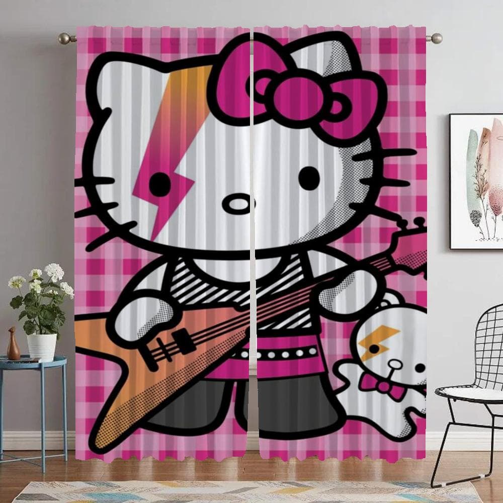 Partition Hello Cat Modern Living Room Curtains for Camera Shades Tulle for Bedroom Blackout Curtain Halloween Decoration Child
