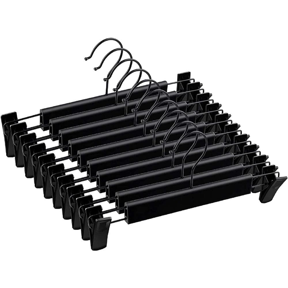 Pants Hangers with Clips, Skirt Hangers, 360 ° Swivel Hooks Space Saving Hangers for Pants, Skirts, Clothes, Jeans pink