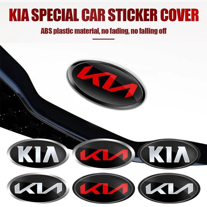 Car Front Hood Emblem Rear Trunk Badge Sticker KIA Sportage Ceed Sorento Cerato Optima Picanto Rio Soul k3 k5 Stonic Fitting